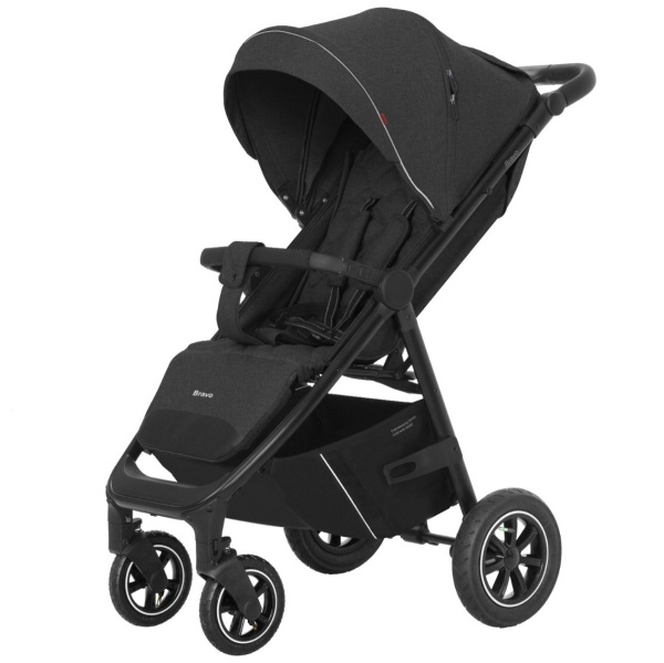 Детская коляска прогулочная  CARRELLO  Bravo CRL-5512 Pure Black (надувные колеса) 2023