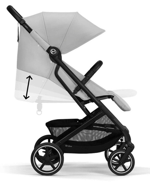 Прогулочная коляска Cybex Beezy Fog Grey 2024 с дождевиком и бампером